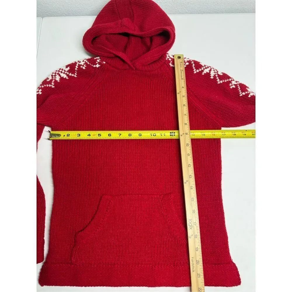 Gap Kids Wool Blend Hooded Sweater Red White Size XXL(14-16) See Description